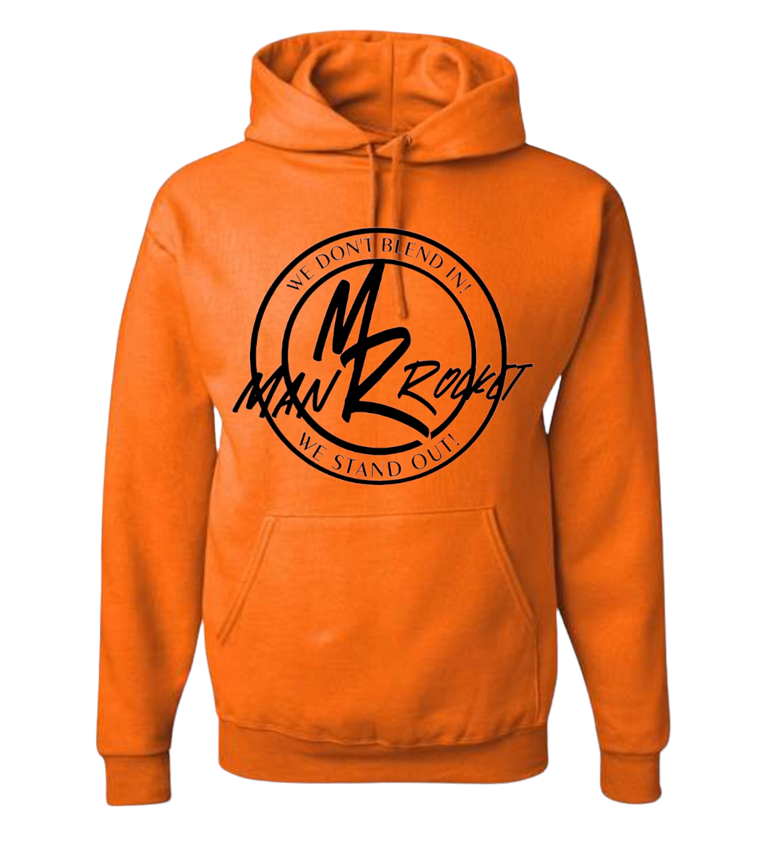 Youth Orange Hoodie. 2 options for logo color