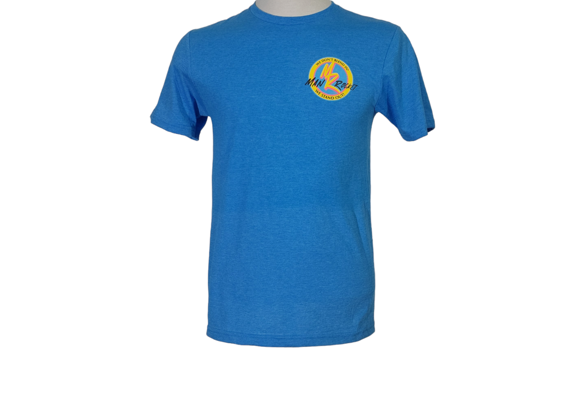 Fitted Blue Tee – Man Rocket Merch