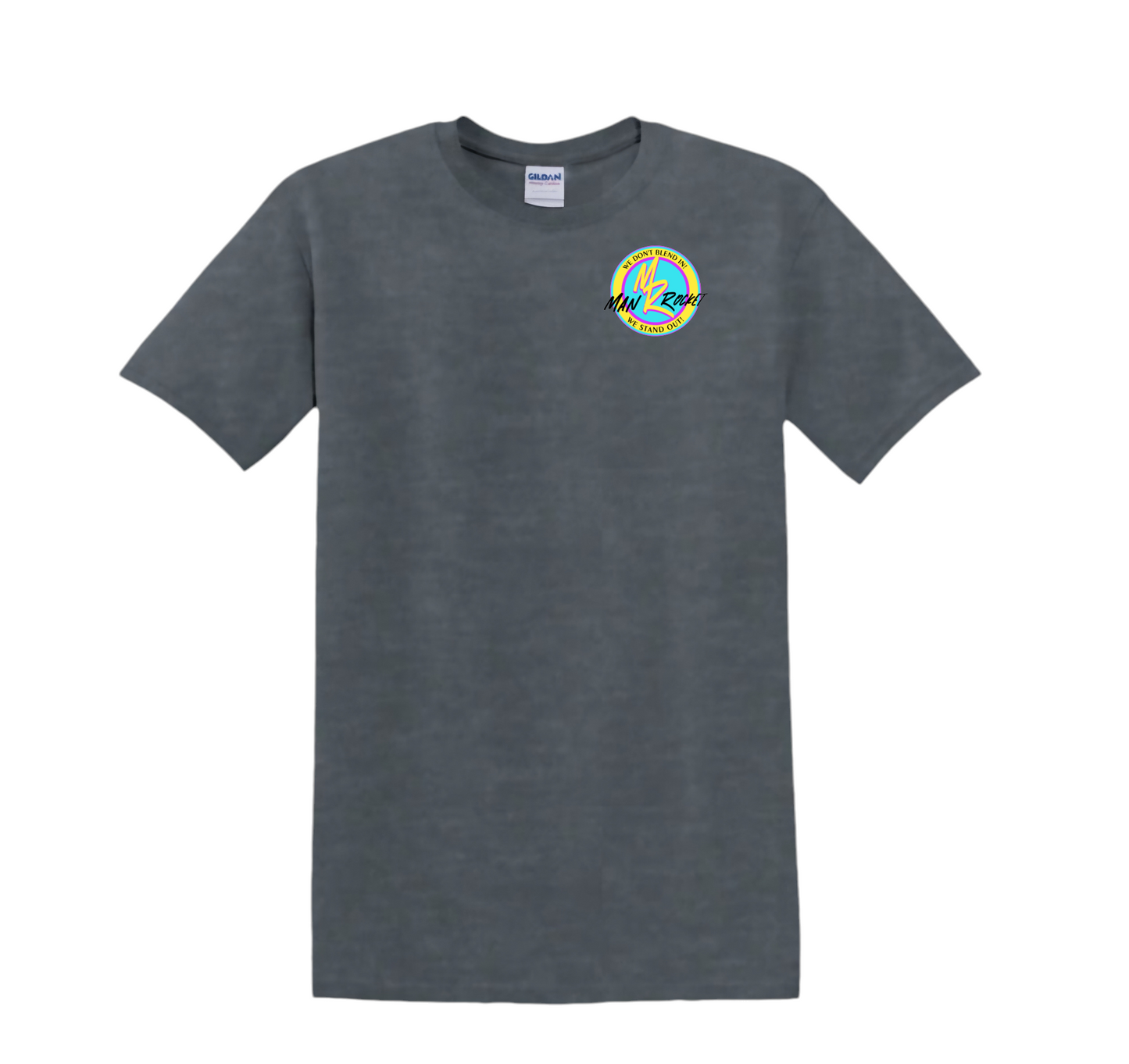 Fitted Dark Grey Tee With Bar Code Back