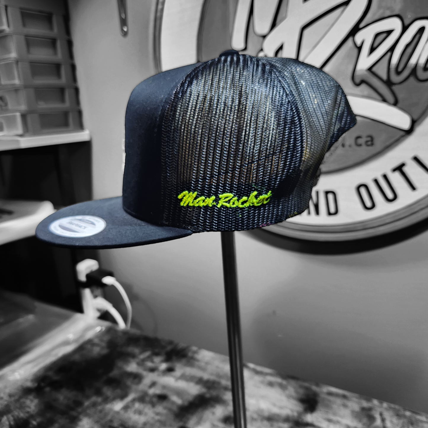Neon Yellow Man Rocket Hat