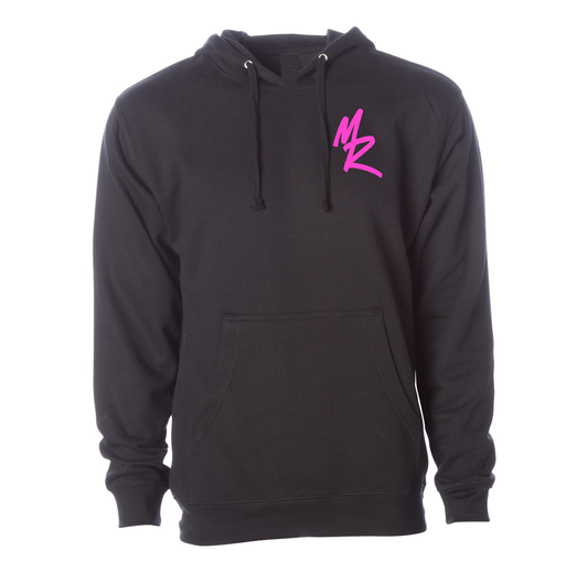 Comfortable Black Hoodie Neon Logo