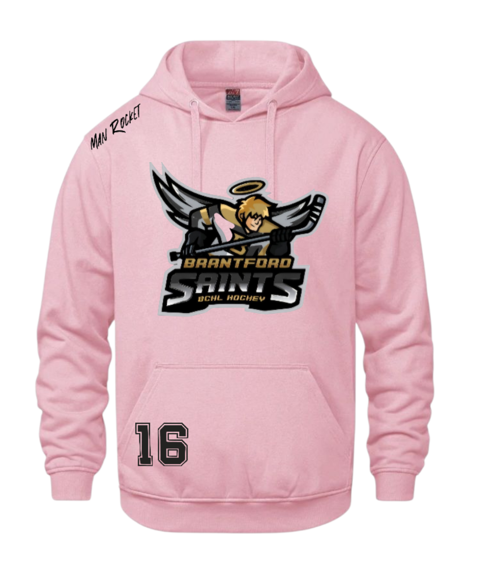 BRANTFORD SAINTS PINK TEAM HOODIE