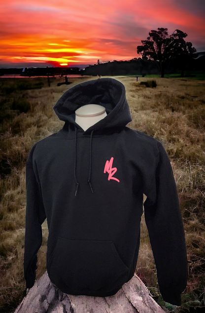 Comfortable Black Hoodie Neon Logo