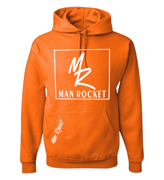 Youth Orange Hoodie. 2 options for logo color