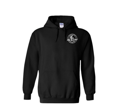 Comfortable Black Hoodie With White Logo Front And Back