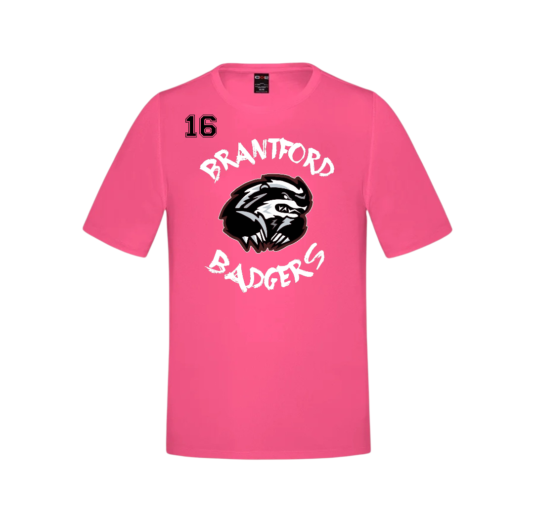 Brantford Badgers Neon Pink Youth Dri Fit