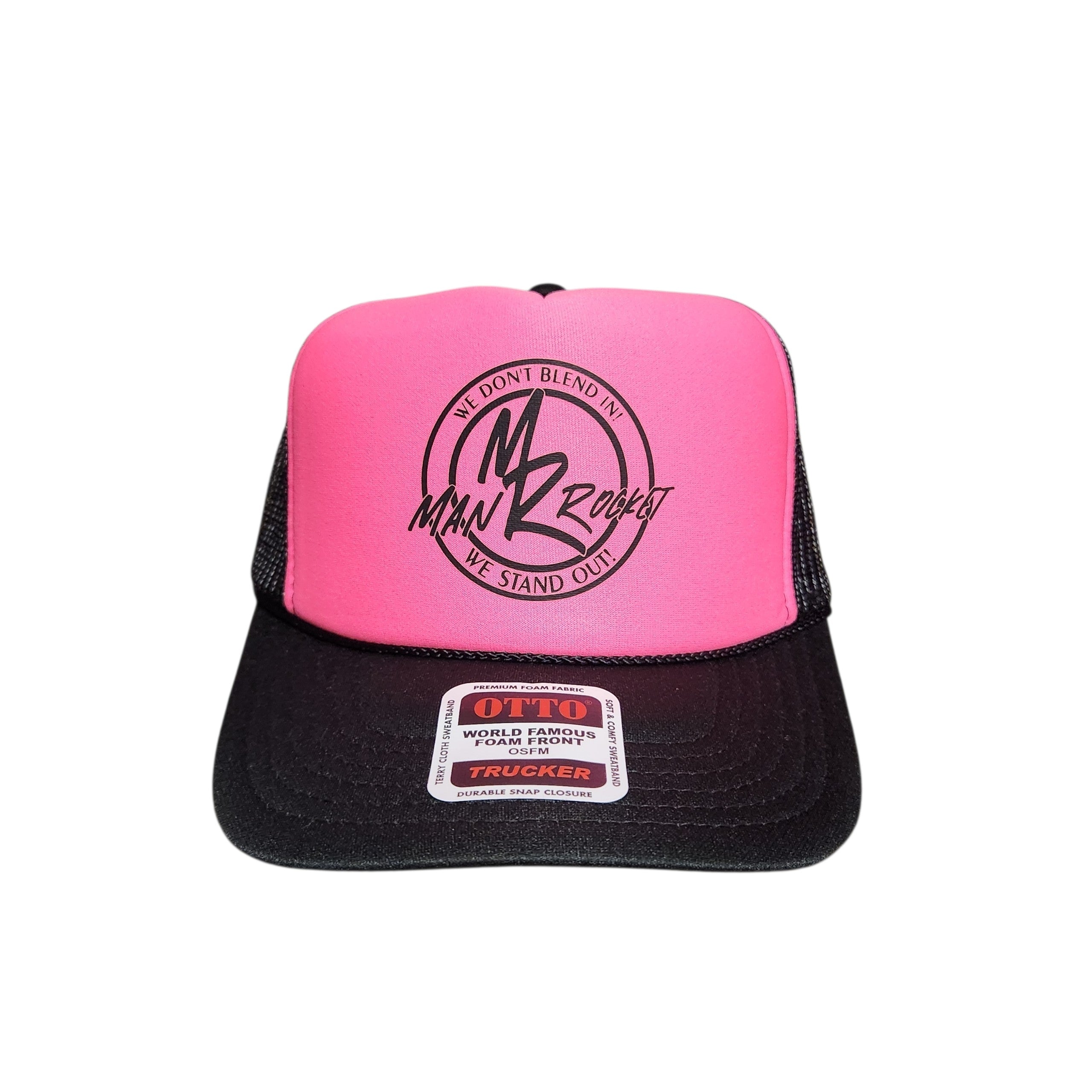 Man Rocket Neon Pink Foam Hat